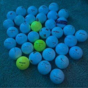 Mixed Brand Blue and Yellow Golf Balls